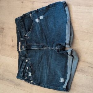 Levi's Women Mid Length Essential Denim Blue Jean Shorts SZ 31